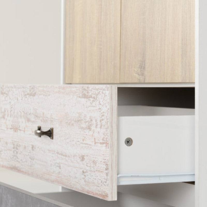 Nordic 2 Door 2 Drawer Wardrobe in Beige - UK Online Furniture