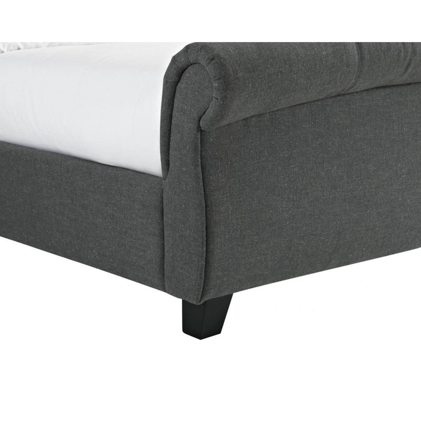 Arabella Linen Fabric Bed Frame in Grey - Double, King Size - UK Online Furniture