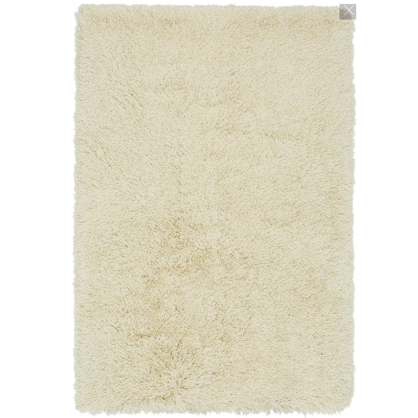 Cascade Plain Shinny Shaggy Rug - Grey, Silver, Cream, Mink, White, Blue - UK Online Furniture