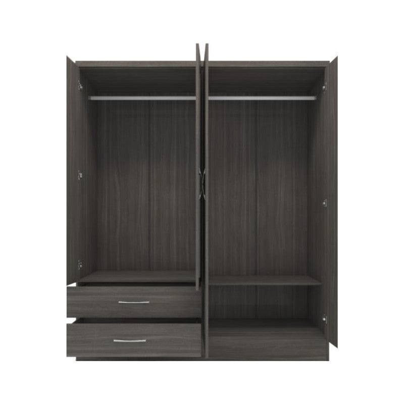 Nevada 4 Door 2 Drawer Mirrored Wardrobe - UK Online Furniture