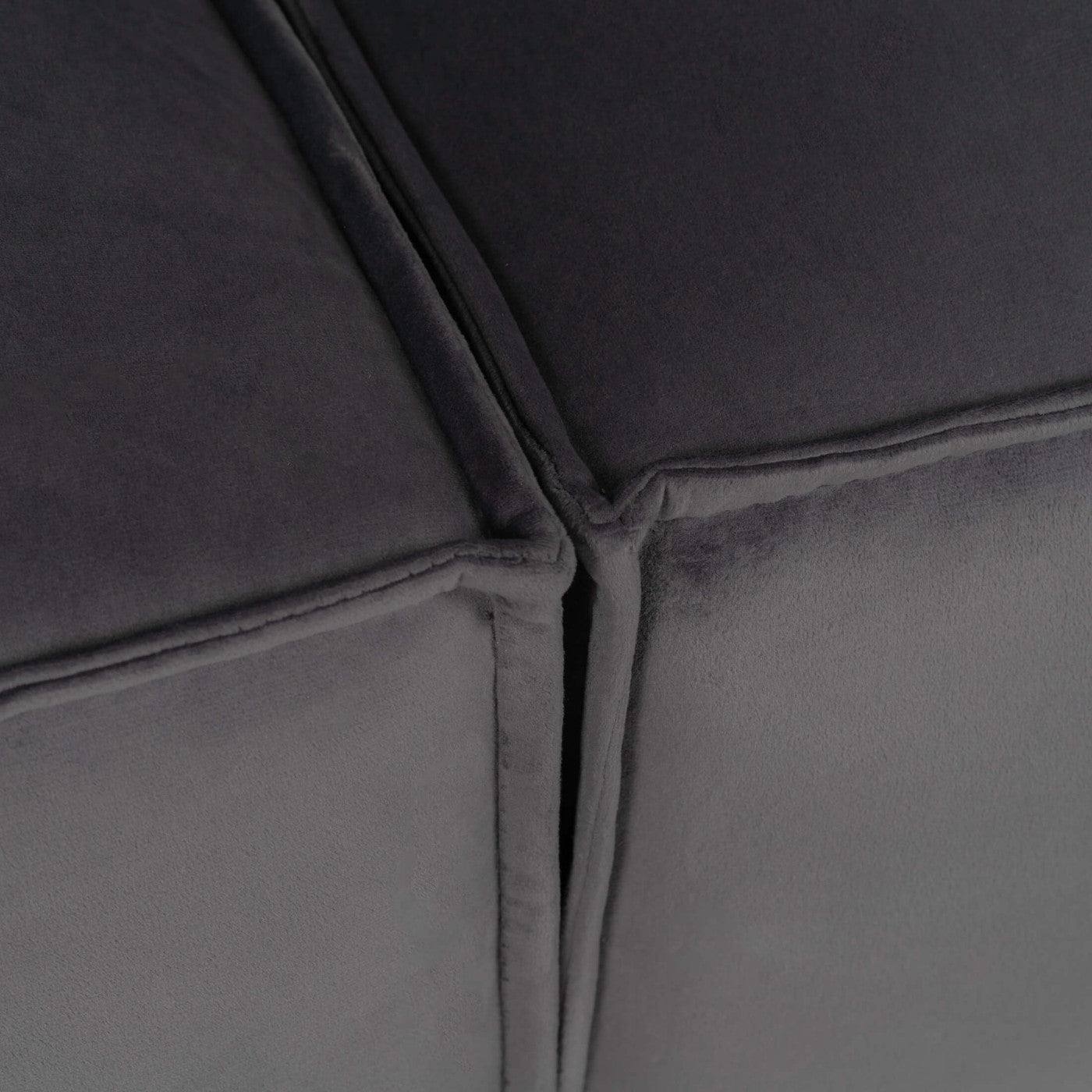Sloane Modern 5 Seater Large Corner Sofa in Steel Grey Velvet - UK Online Furniture