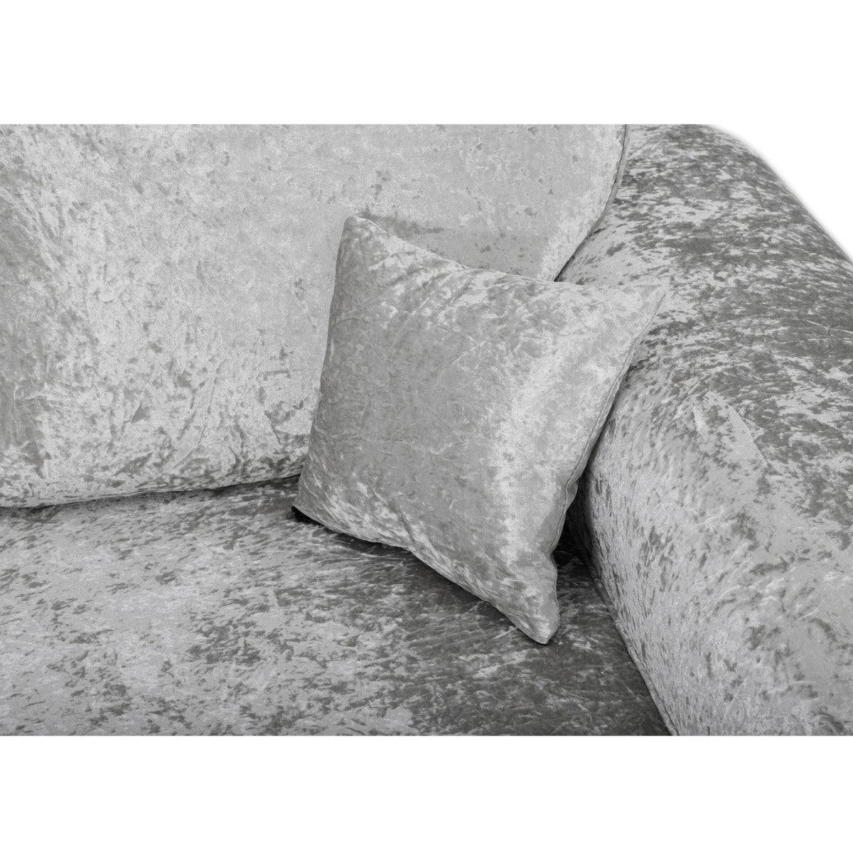 Tangent 3+2 Sofa Set in Black or Silver Crushed Velvet - UK Online Furniture
