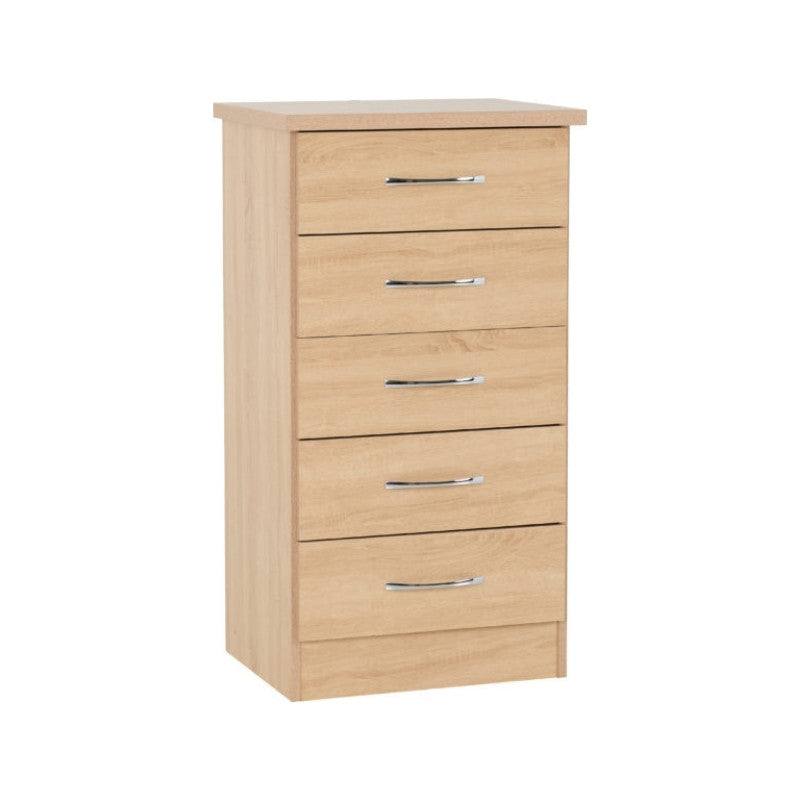 Nevada 5 Drawer Narrow Chest - UK Online Furniture