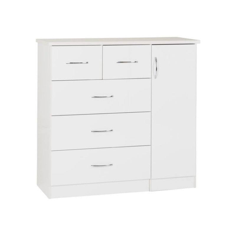 Nevada 5 Drawer Low Wardrobe - UK Online Furniture
