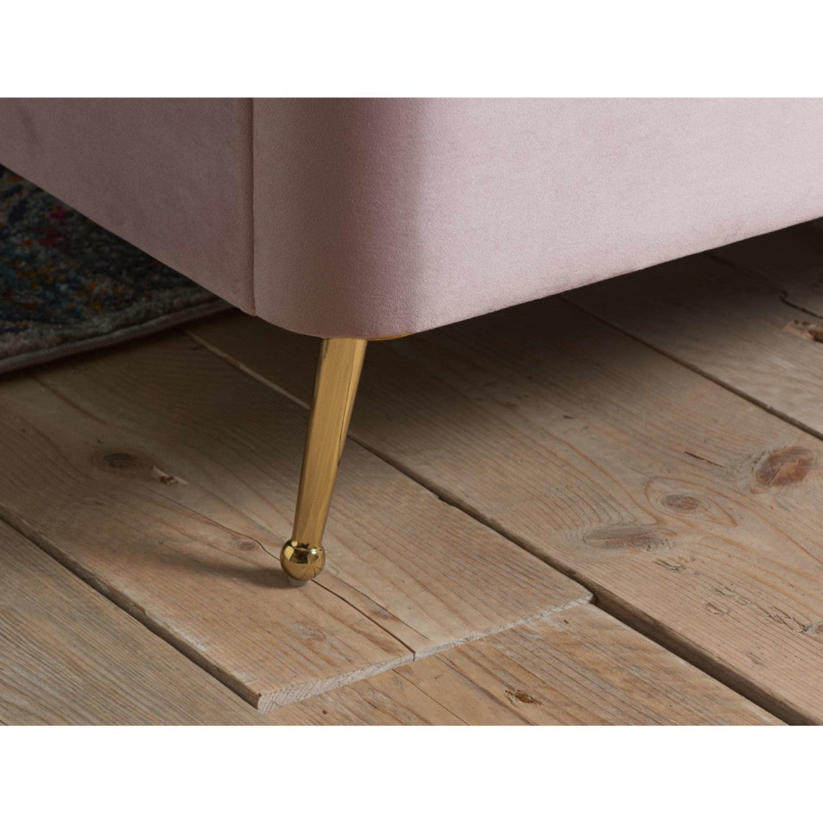 Lottie Pink Velvet Fabric Ottoman Storage Bed - Double, King - UK Online Furniture