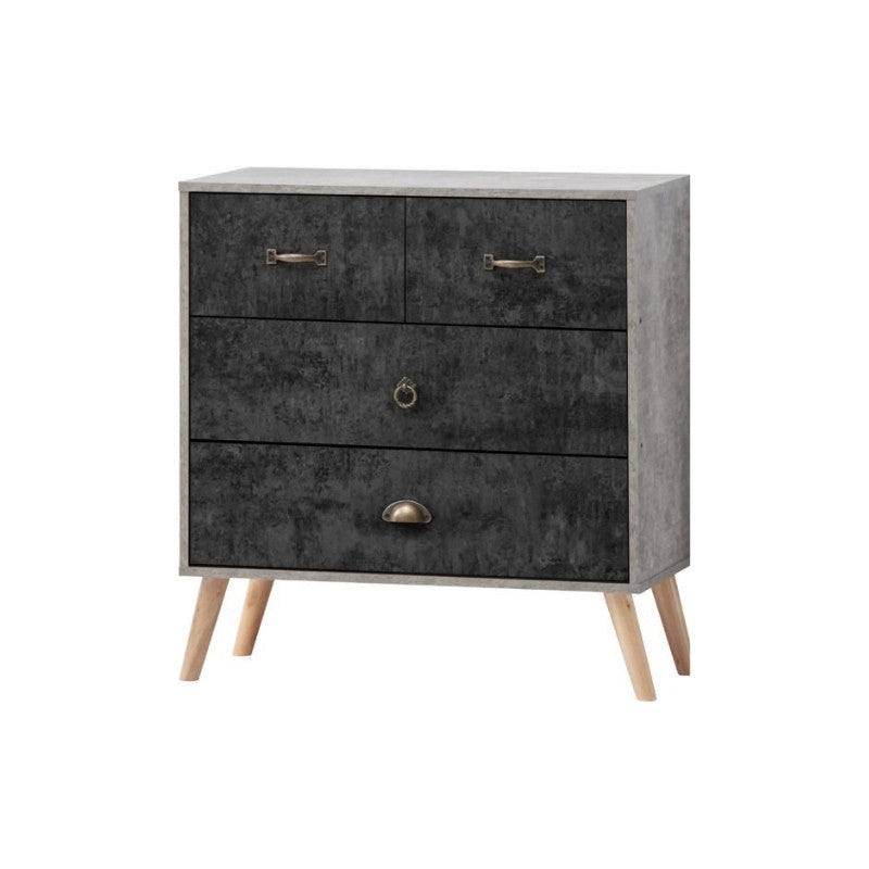Nordic Style 2+2 Drawer Chest in Black - UK Online Furniture