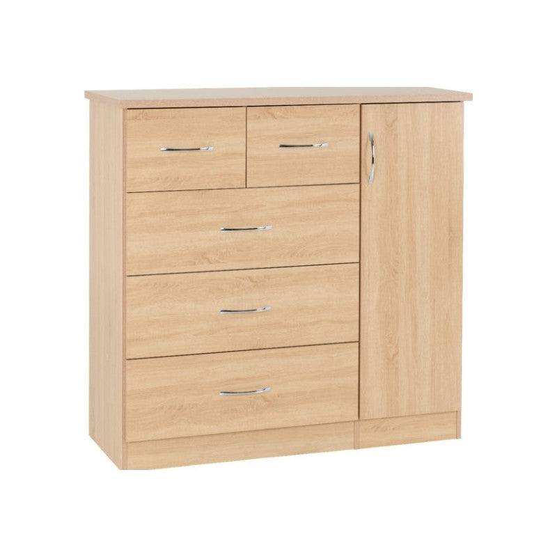 Nevada 5 Drawer Low Wardrobe - UK Online Furniture