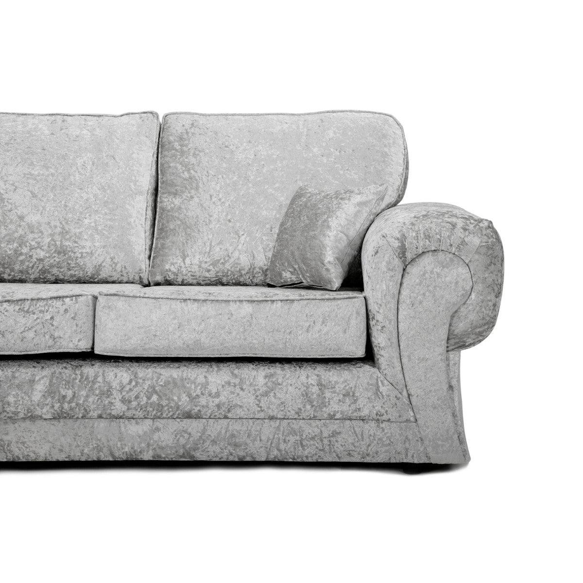 Tangent 3+2 Sofa Set in Black or Silver Crushed Velvet - UK Online Furniture