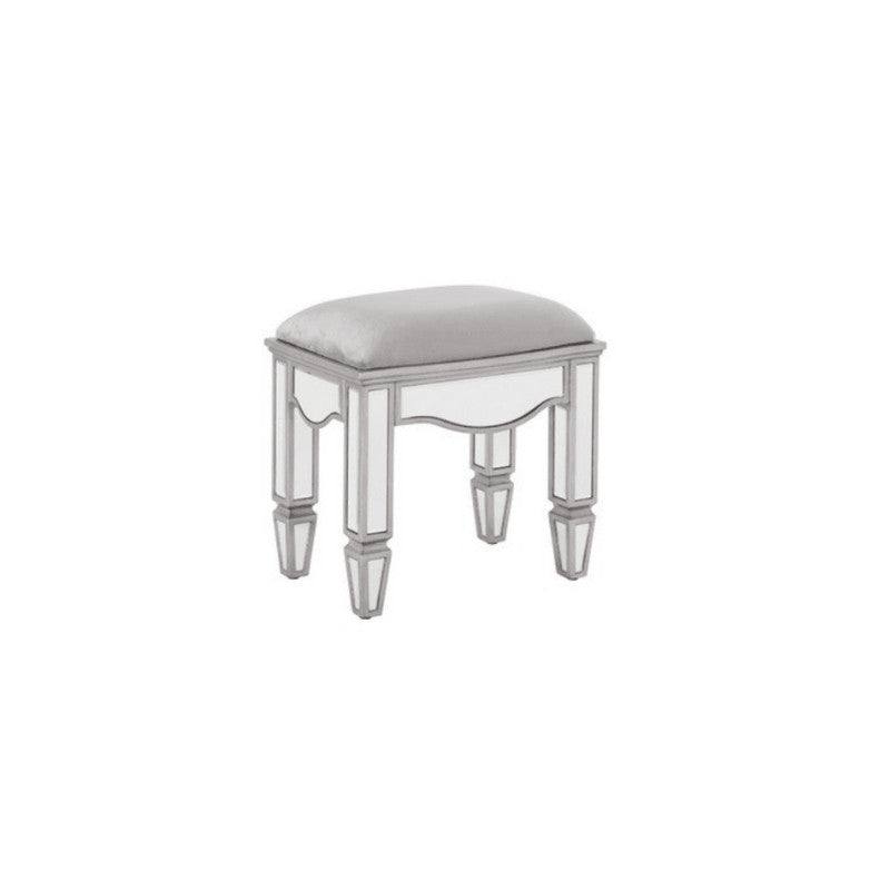 Elysee Mirrored Dressing Table Stool - UK Online Furniture