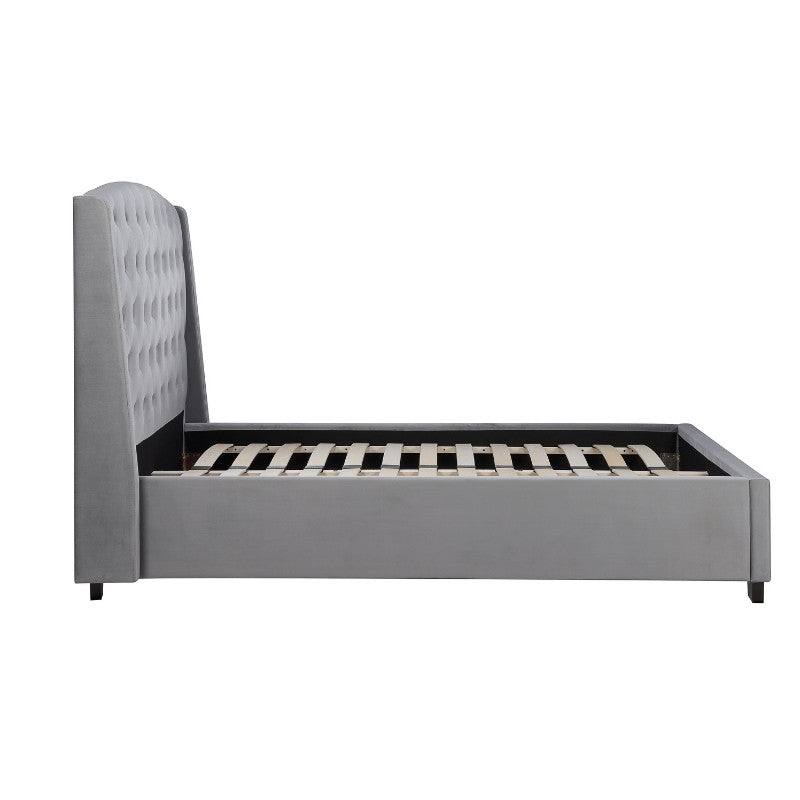 Balmoral Bed in Grey Velvet Fabric - Double, King, Super King - UK Online Furniture
