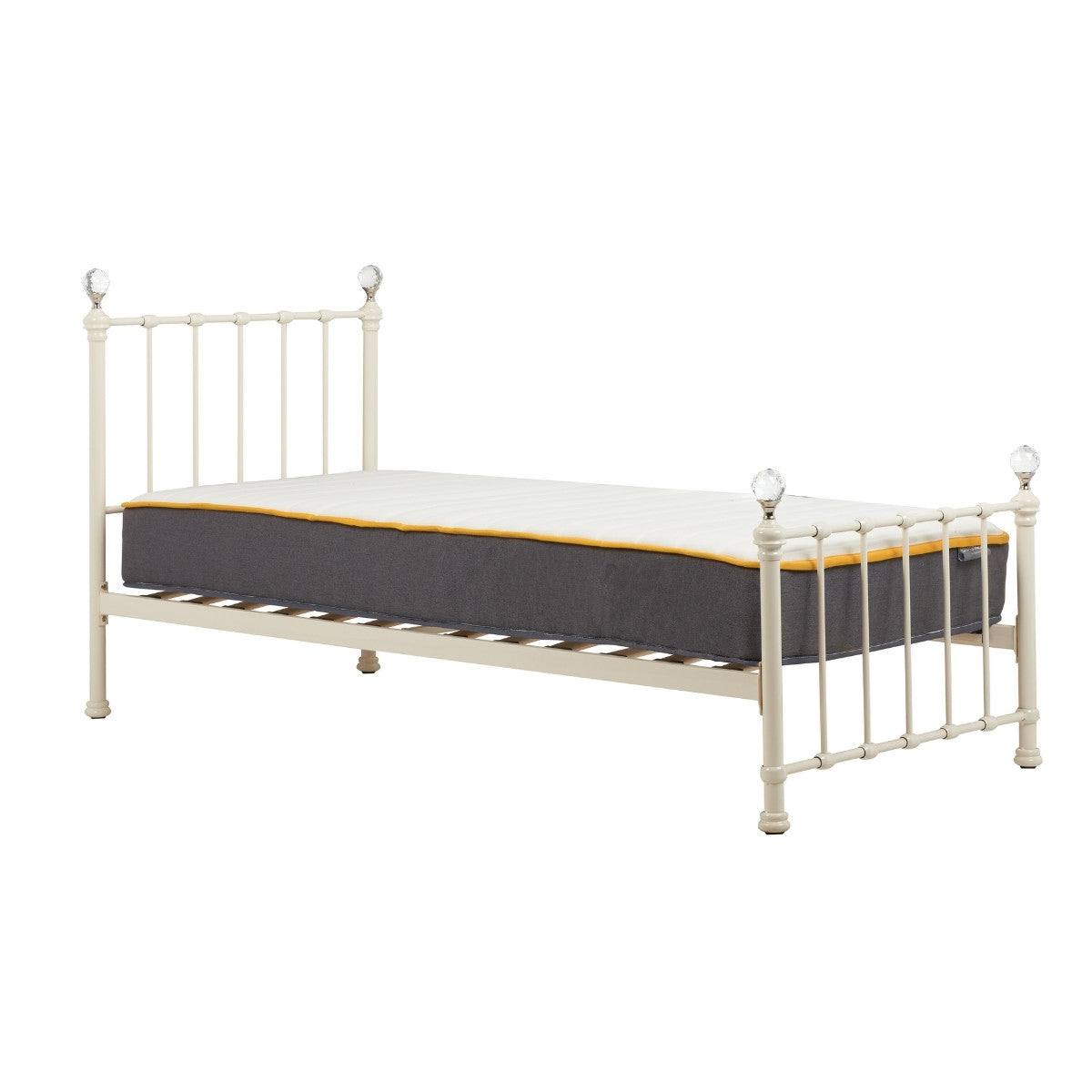 Jessica Cream White Single Metal Bed - UK Online Furniture