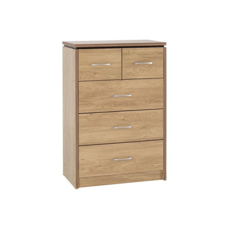 Charles 3+2 Drawer Chest (Brown, White) - UK Online Furniture