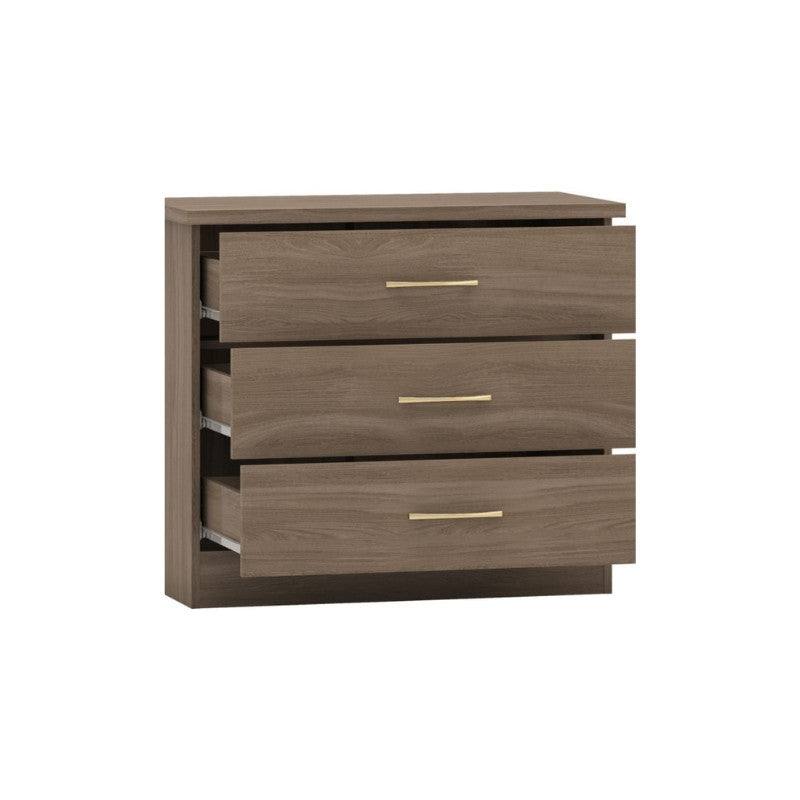 Nevada 3 Drawer Chest (Nightstand / Bedside) - UK Online Furniture
