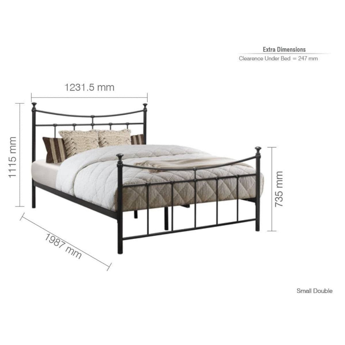Emily Cream or Black Metal Bed - Single, Queen, Double - UK Online Furniture