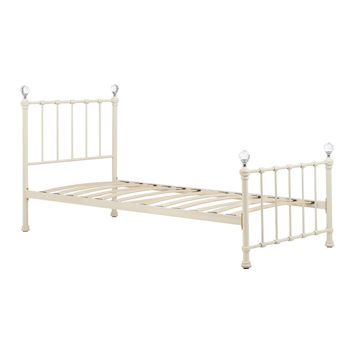 Jessica Cream White Single Metal Bed - UK Online Furniture