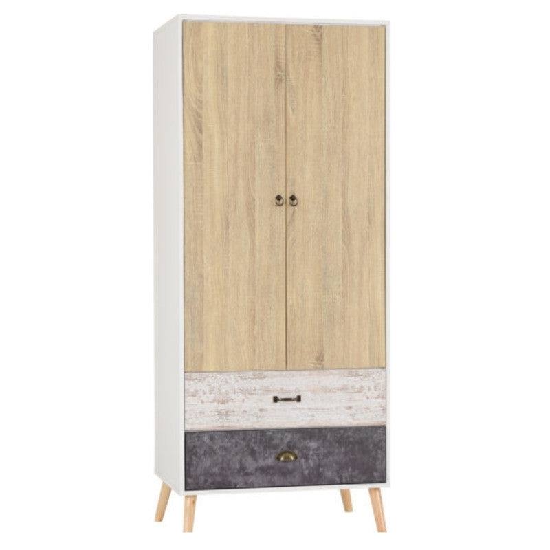 Nordic 2 Door 2 Drawer Wardrobe in Beige - UK Online Furniture