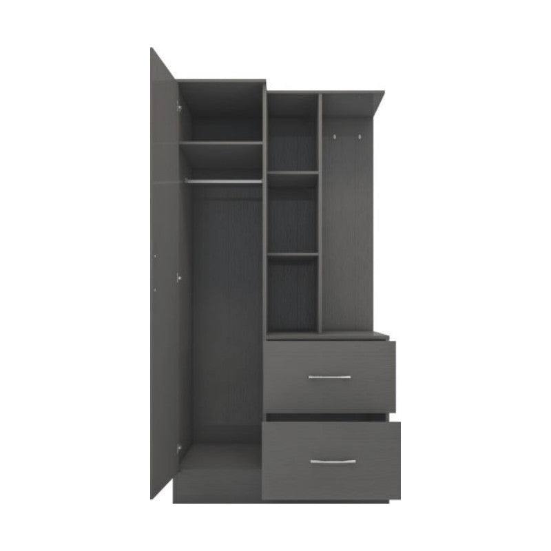 Nevada 1 Door Open Shelf Mirrored Wardrobe - UK Online Furniture