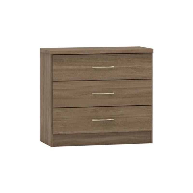 Nevada 3 Drawer Chest (Nightstand / Bedside) - UK Online Furniture