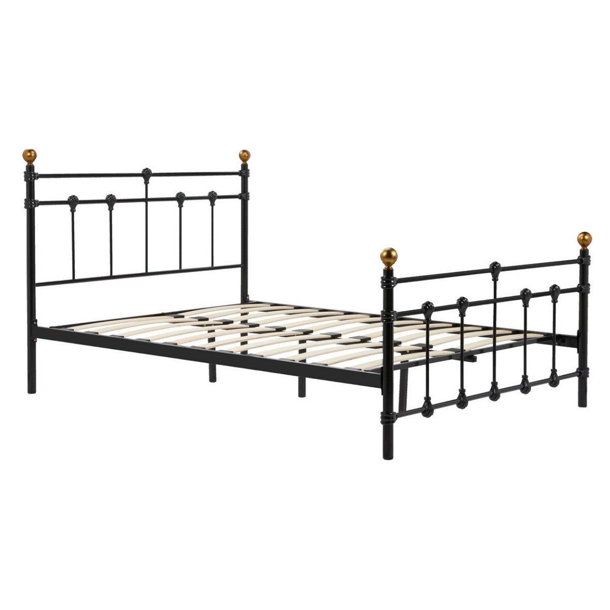 Atlas Black Metal Bed - Single, Queen, Double - UK Online Furniture