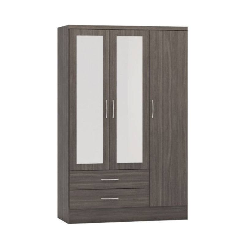 Nevada 3 Door 2 Drawer Mirrored Wardrobe - UK Online Furniture