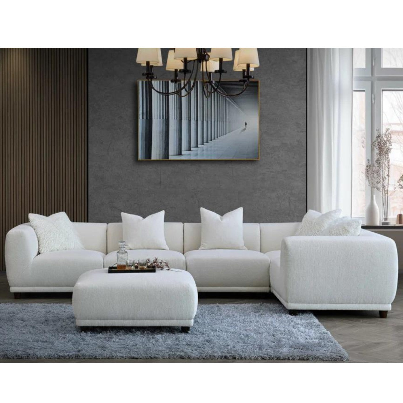 Lottie Modular Corner Sofa in Cream White - UK Online Furniture