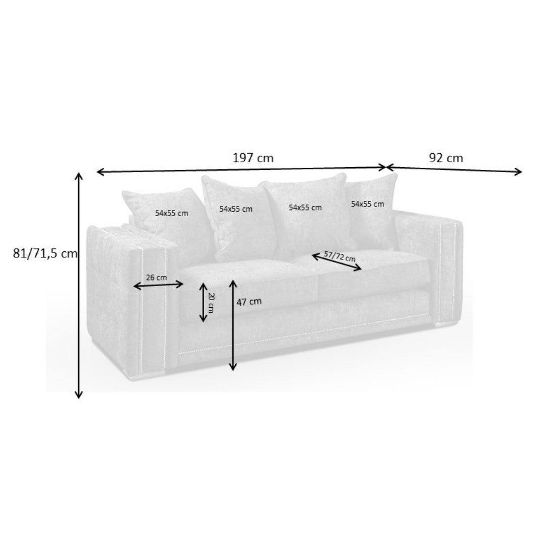 Bentley Full Back 3+2 Sofa Set (Grey) - UK Online Furniture