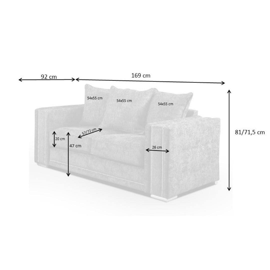 Bentley Full Back 3+2 Sofa Set (Mink) - UK Online Furniture