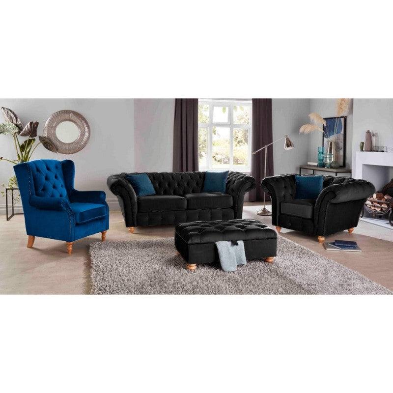 Bespoke Winchester Chesterfield 3+2 Sofa Set - Blue, Grey, Silver, Black, Green, Mustard - UK Online Furniture