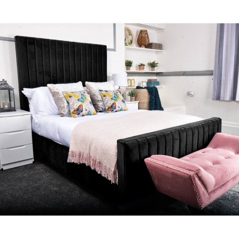 Calypso Bed - Velvet Fabric Ottoman Storage Bed - UK Online Furniture