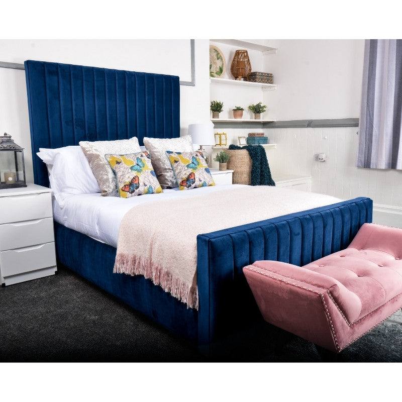 Calypso Bed - Velvet Fabric Ottoman Storage Bed - UK Online Furniture