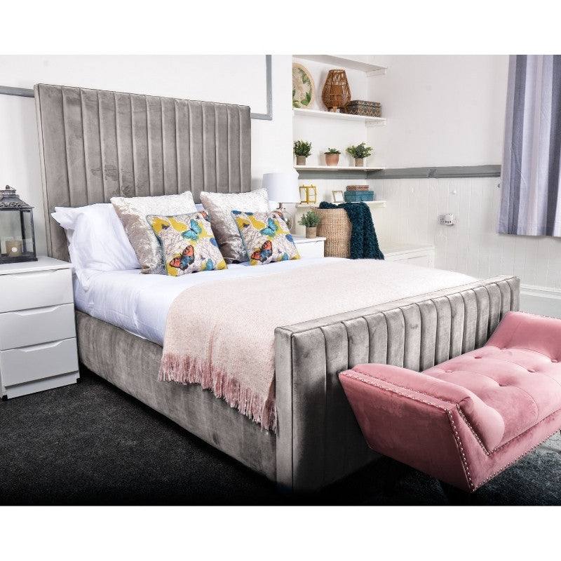 Calypso Bed - Velvet Fabric Ottoman Storage Bed - UK Online Furniture