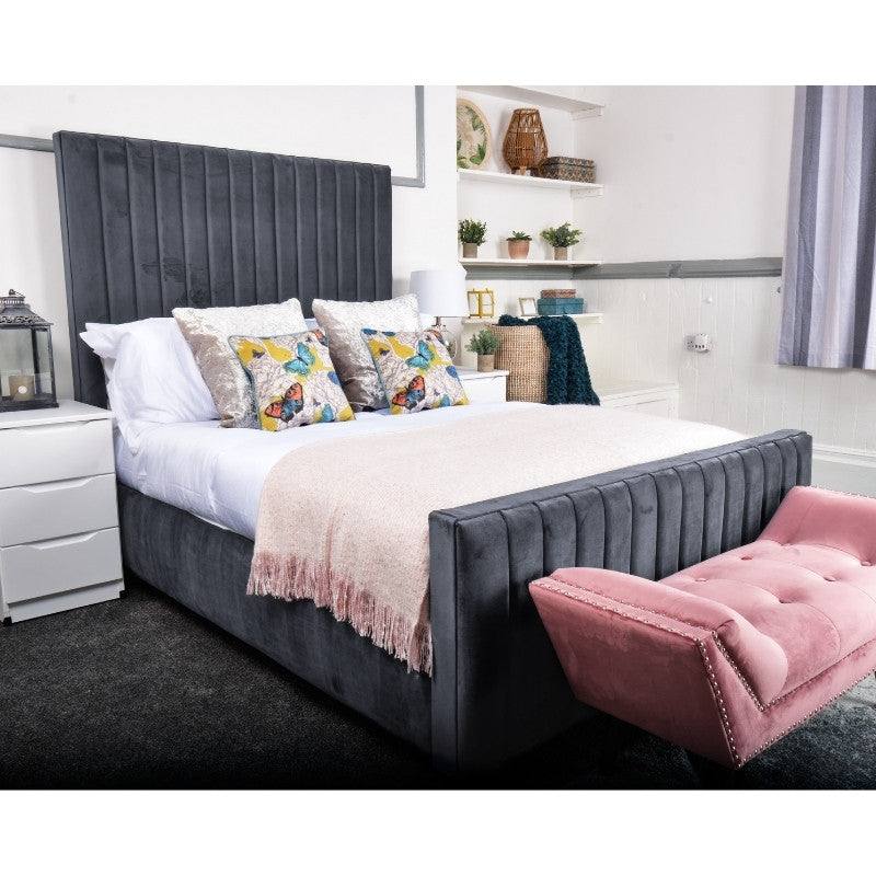 Calypso Bed - Velvet Fabric Ottoman Storage Bed - UK Online Furniture