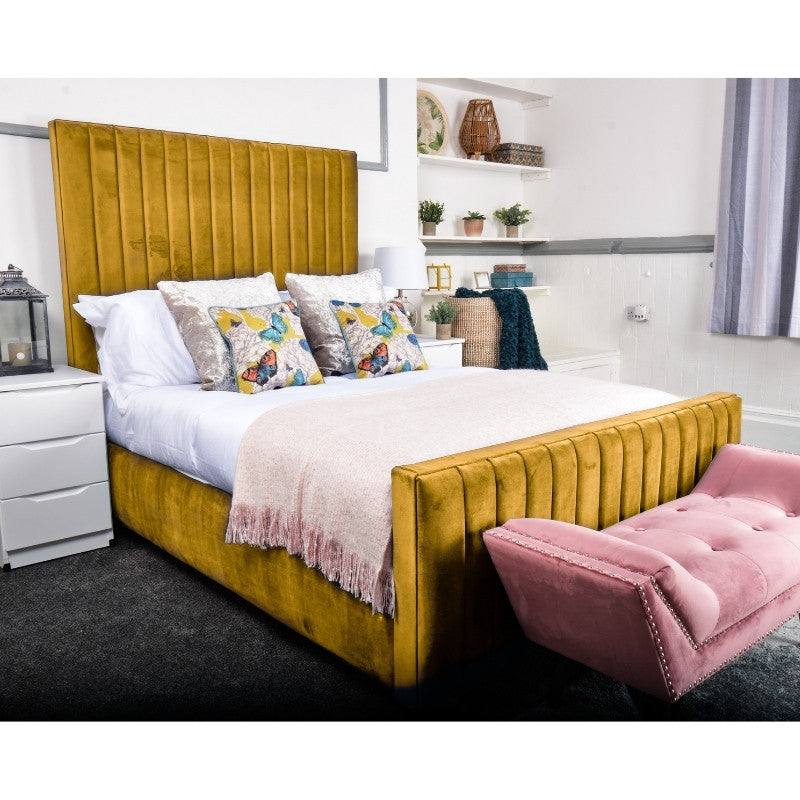 Calypso Bed - Velvet Fabric Ottoman Storage Bed - UK Online Furniture