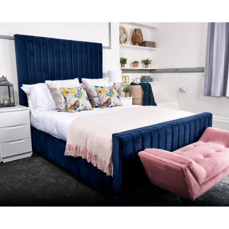 Calypso Bed - Velvet Fabric Ottoman Storage Bed - UK Online Furniture