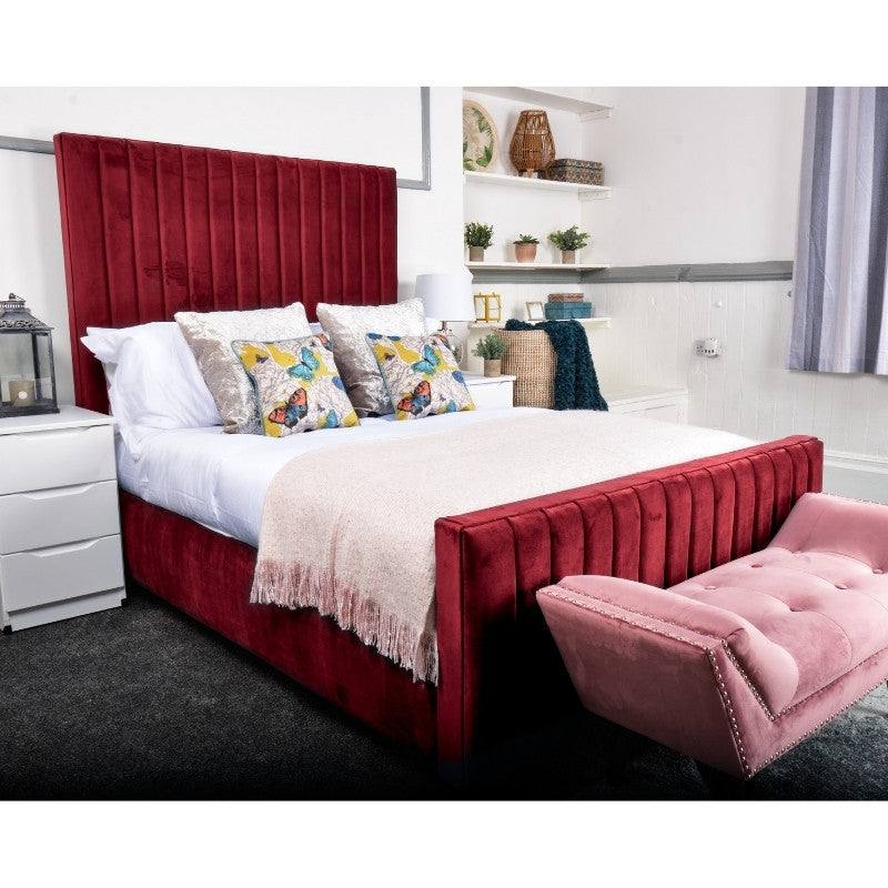 Calypso Bed - Velvet Fabric Ottoman Storage Bed - UK Online Furniture