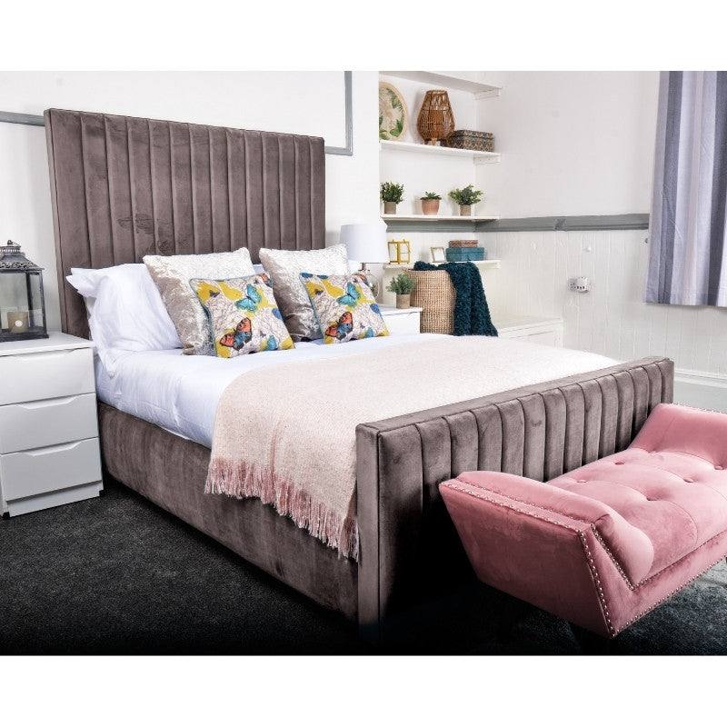Calypso Bed - Velvet Fabric Ottoman Storage Bed - UK Online Furniture