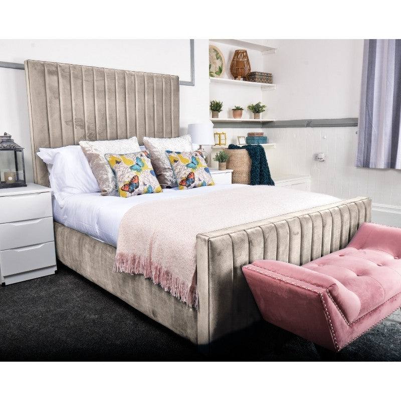 Calypso Bed - Velvet Fabric Ottoman Storage Bed - UK Online Furniture