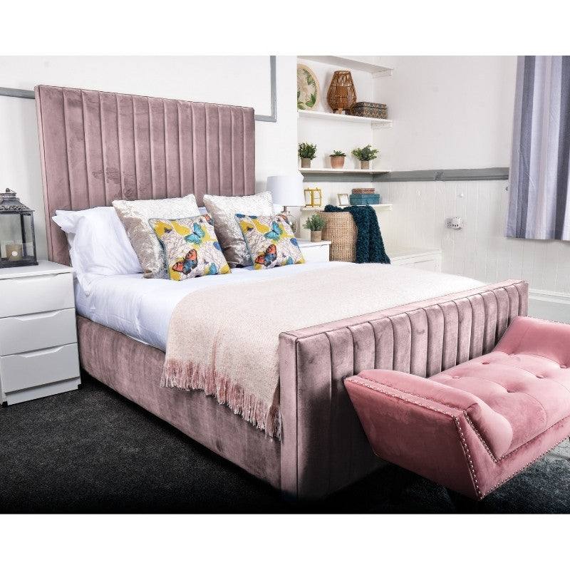 Calypso Bed - Velvet Fabric Ottoman Storage Bed - UK Online Furniture