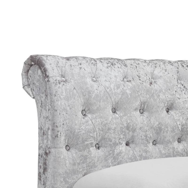 Casablanca Crushed Velvet Bed (Grey, Black, Teal, Blue+) - UK Online Furniture