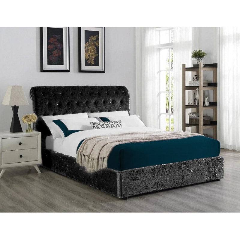 Casablanca Ottoman Storage Crushed Velvet Bed - UK Online Furniture