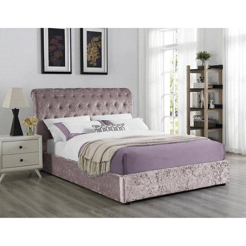 Casablanca Ottoman Storage Crushed Velvet Bed - UK Online Furniture