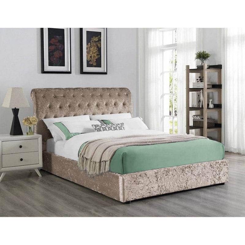 Casablanca Ottoman Storage Crushed Velvet Bed - UK Online Furniture