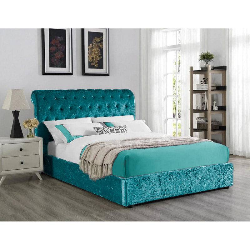Casablanca Ottoman Storage Crushed Velvet Bed - UK Online Furniture