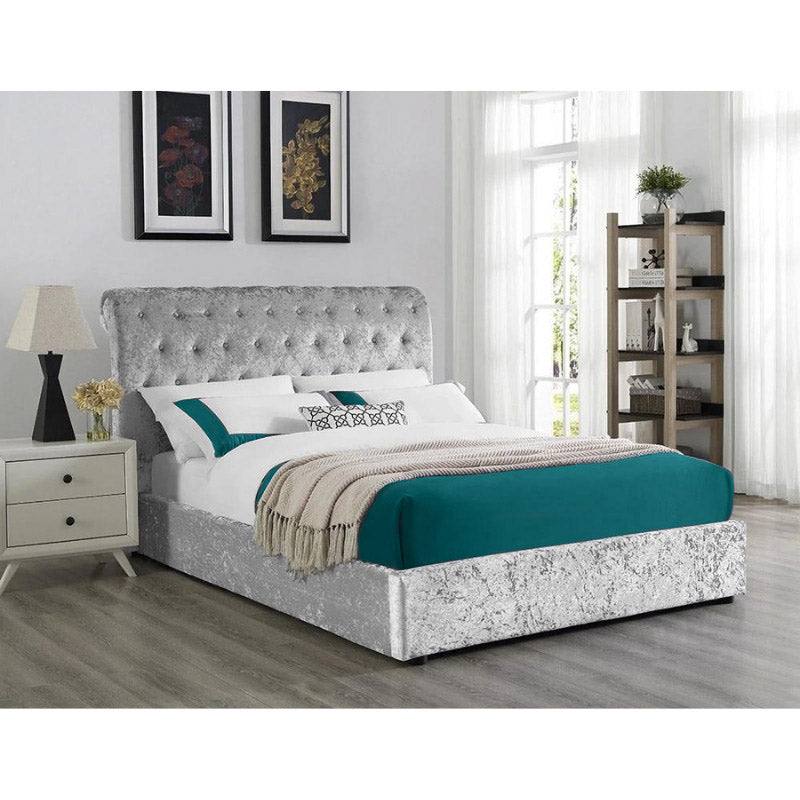 Casablanca Ottoman Storage Crushed Velvet Bed - UK Online Furniture