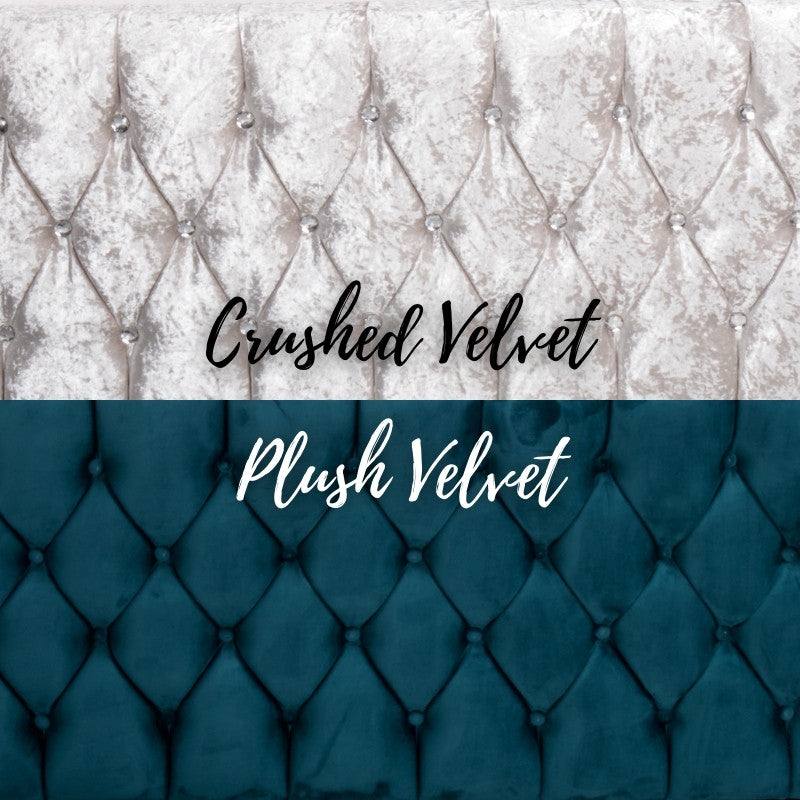 Casablanca Crushed Velvet Bed (Grey, Black, Teal, Blue+) - UK Online Furniture