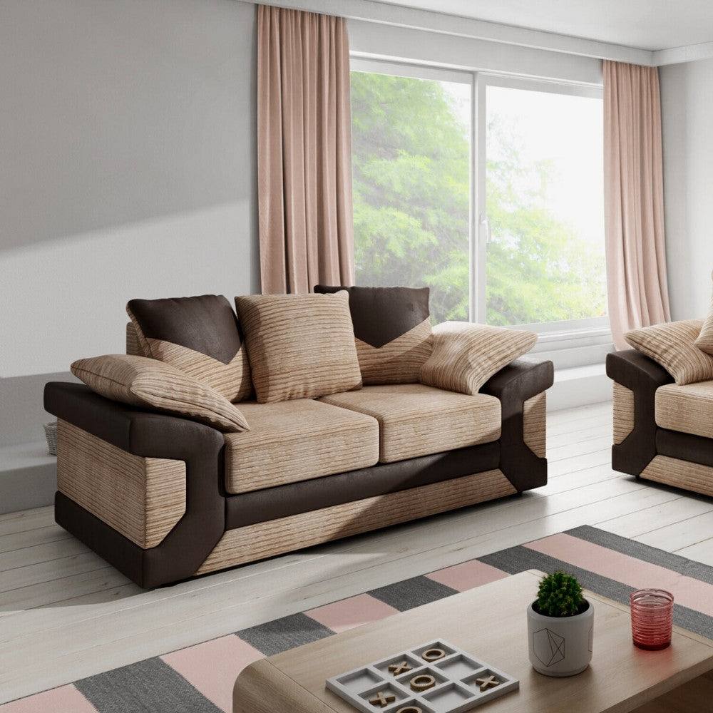 Dino 3+2 Sofa Set, 3 and 2 Seater Sofas in Grey or Brown - UK Online Furniture