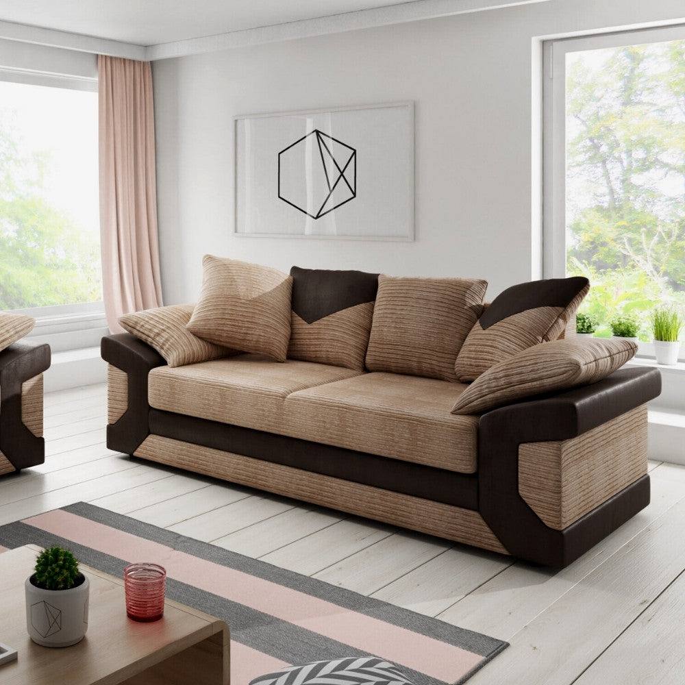 Dino 3+2 Sofa Set, 3 and 2 Seater Sofas in Grey or Brown - UK Online Furniture