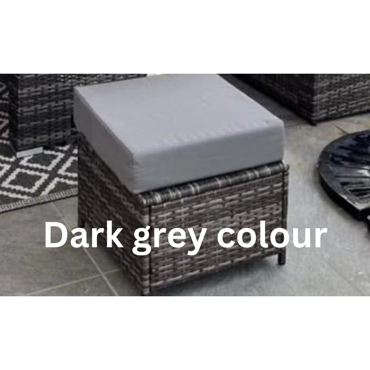 4 Seater PE Rattan Garden Sofa Set Grey - UK Online Furniture
