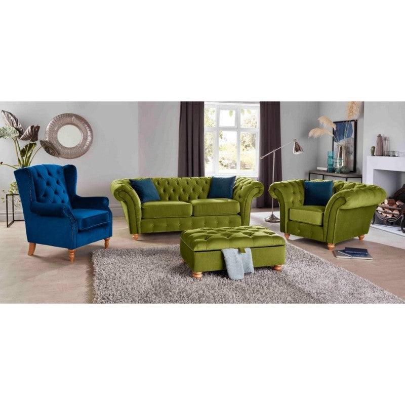 Bespoke Winchester Chesterfield 3+2 Sofa Set - Blue, Grey, Silver, Black, Green, Mustard - UK Online Furniture