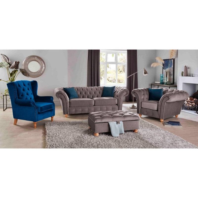 Bespoke Winchester Chesterfield 3+2 Sofa Set - Blue, Grey, Silver, Black, Green, Mustard - UK Online Furniture